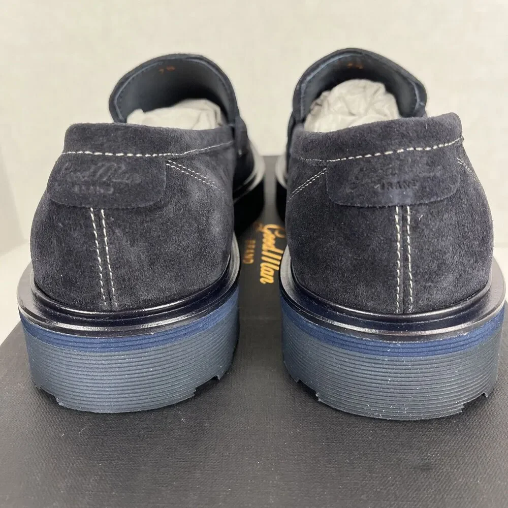 Good Man Brand Mens Size 7.5 Navy Lexington Loafer Suede Dress Shoe - Picture 4 of 9